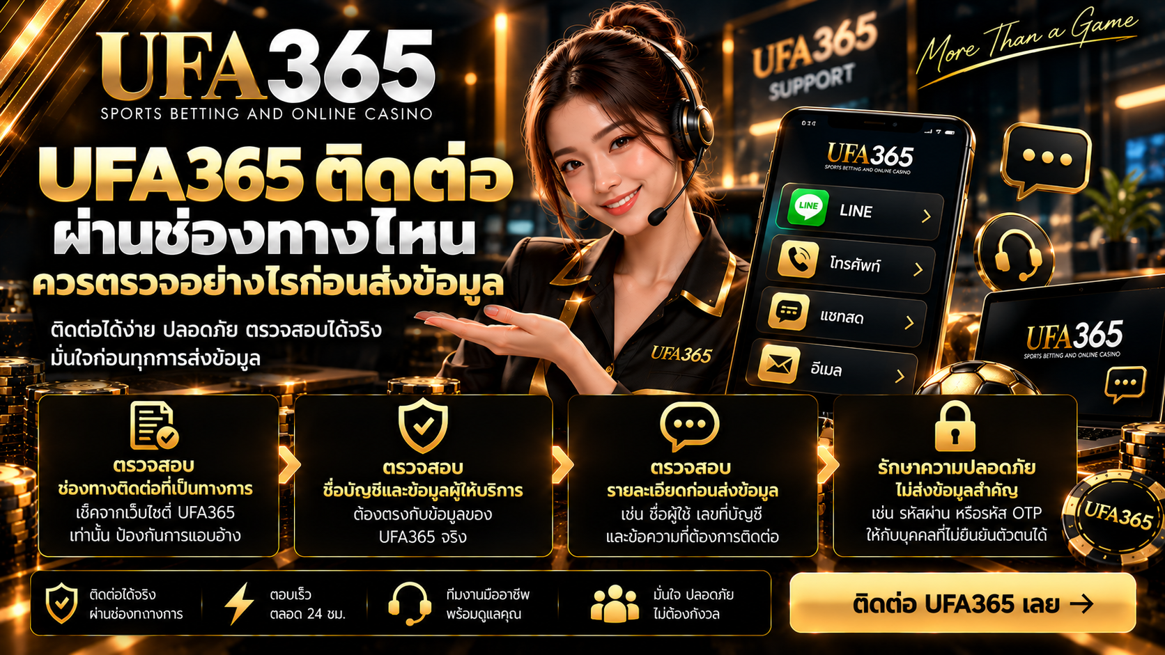 ช่องทางติดต่อ UFA365