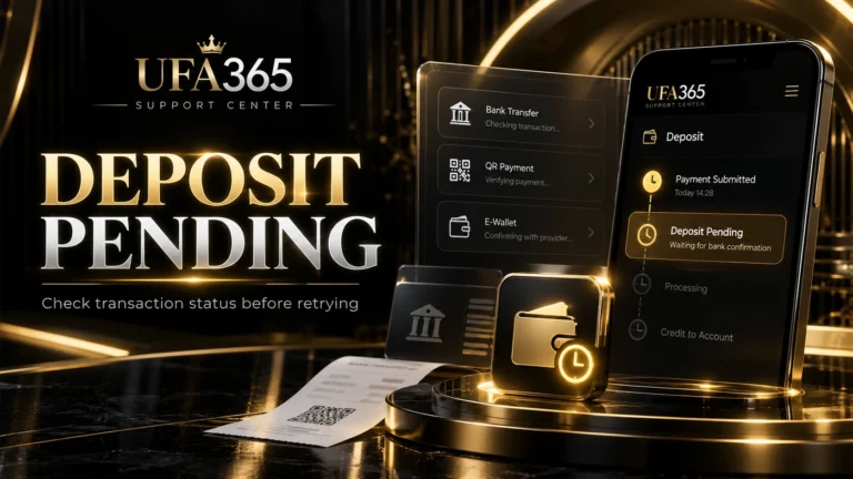 UFA365 ฝากเงินไม่เข้า คู่มือตรวจสอบสถานะรายการฝากเงินค้างและเครดิตไม่เข้า