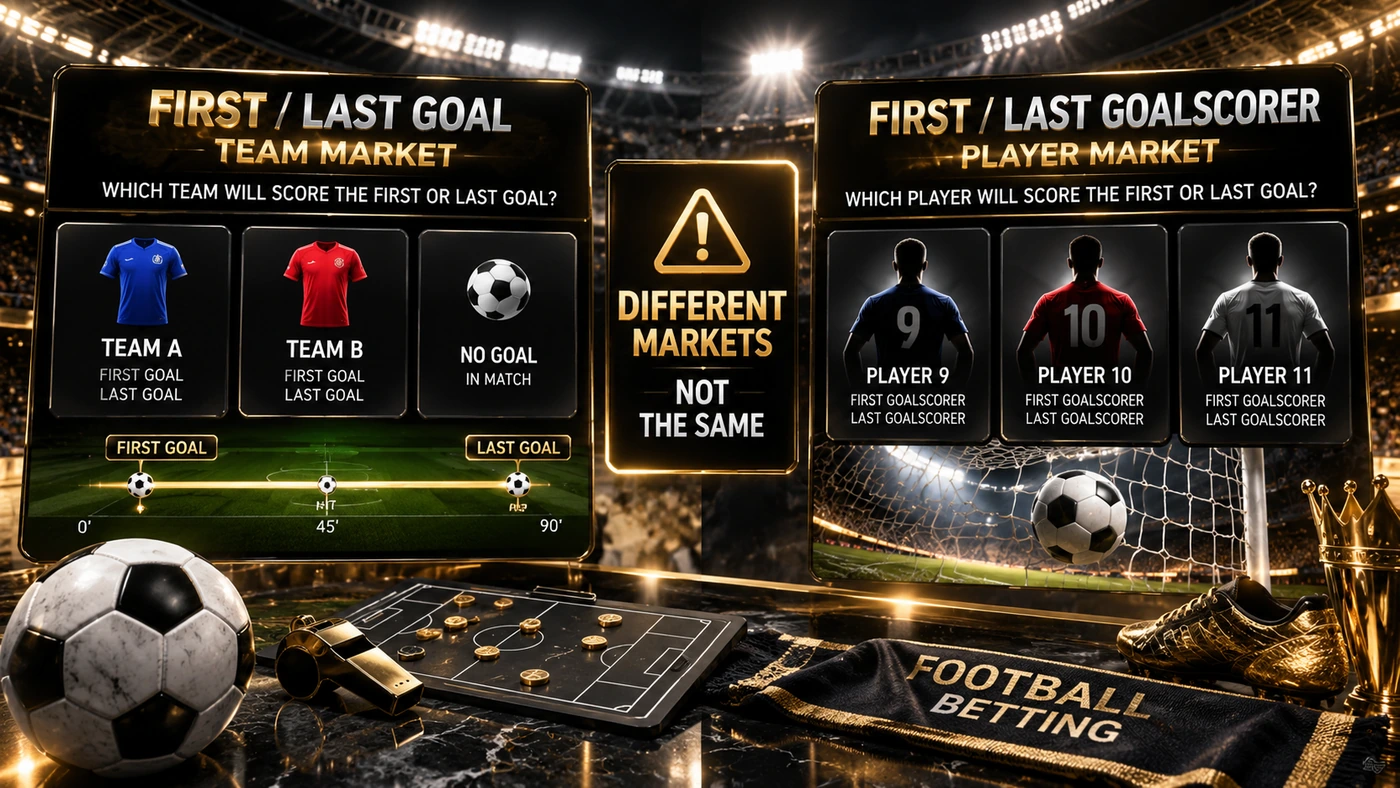 ความแตกต่าง First Last Goal แบบทีม กับ First Last Goalscorer แบบผู้เล่น