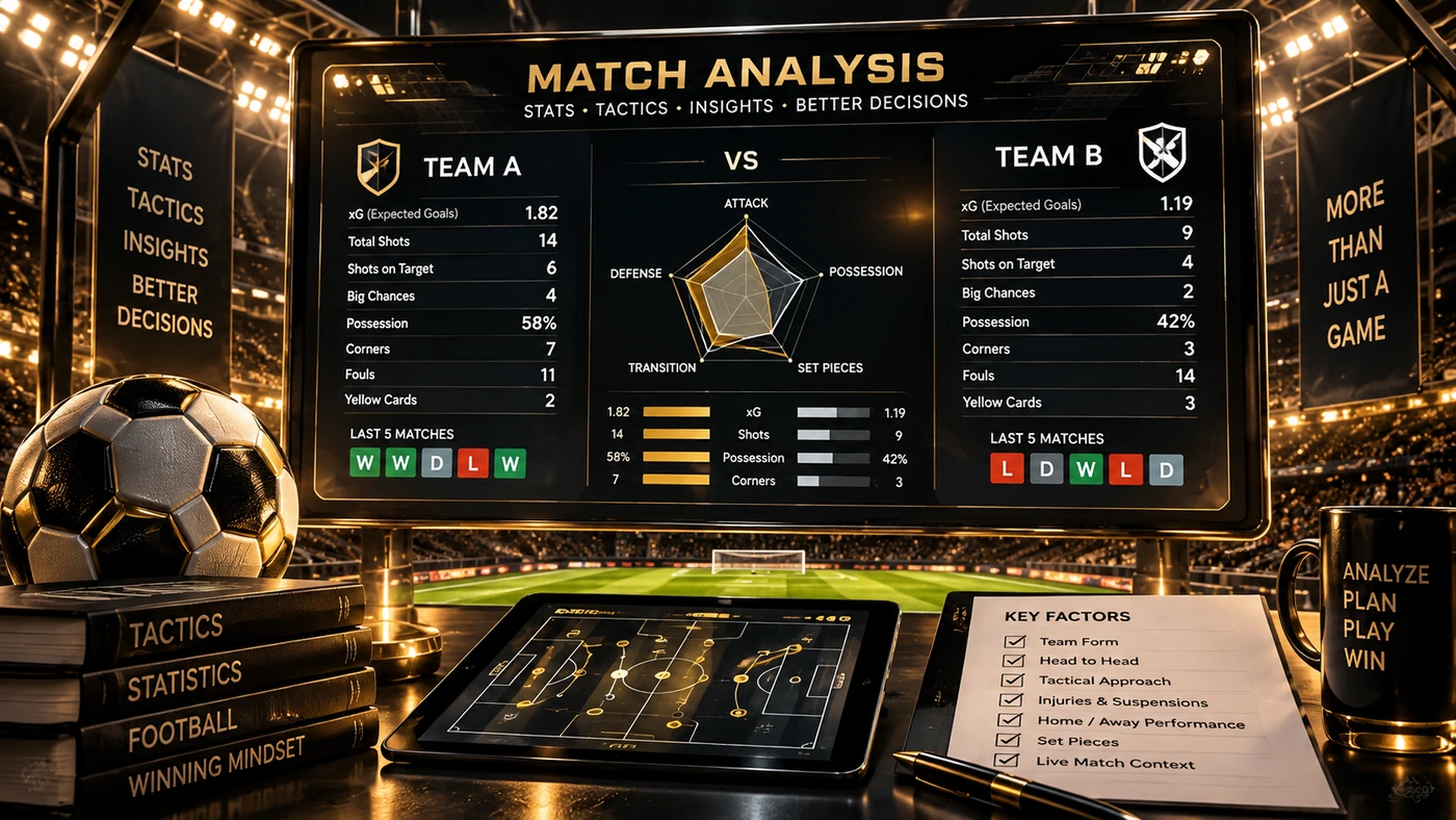 สถิติวิเคราะห์บอล xG Shots Big Chances Possession Corners และฟอร์มทีม