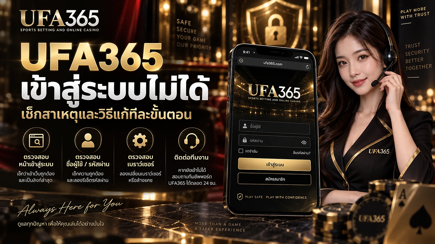 UFA365 เข้าสู่ระบบไม่ได้ แก้ไขอย่างไร เช็กสาเหตุทีละขั้นตอน