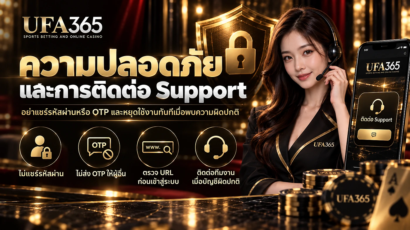ความปลอดภัยบัญชี UFA365 เมื่อเข้าสู่ระบบไม่ได้ และวิธีติดต่อ Support