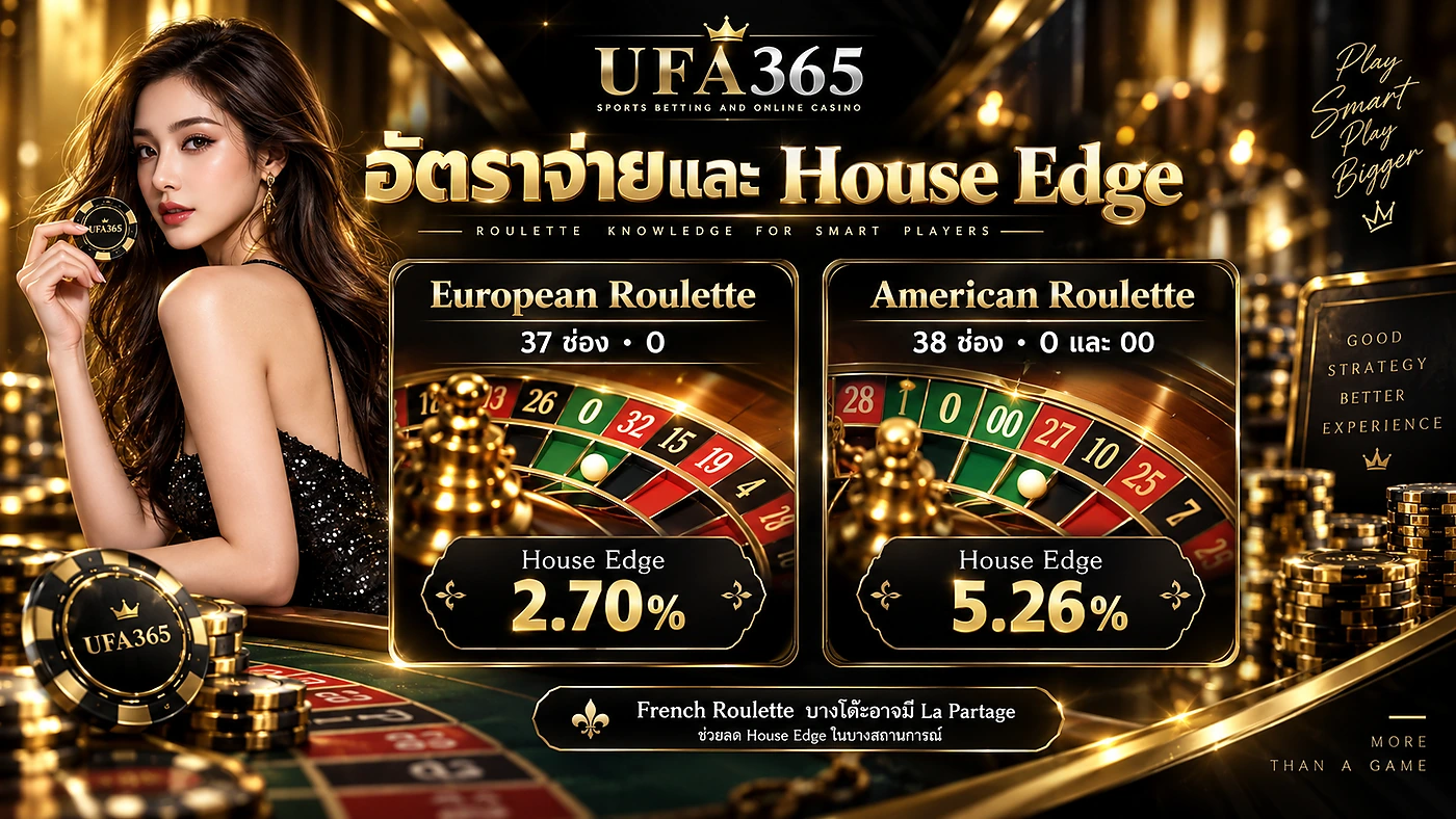 อัตราจ่ายรูเล็ตและ House Edge European American French Roulette