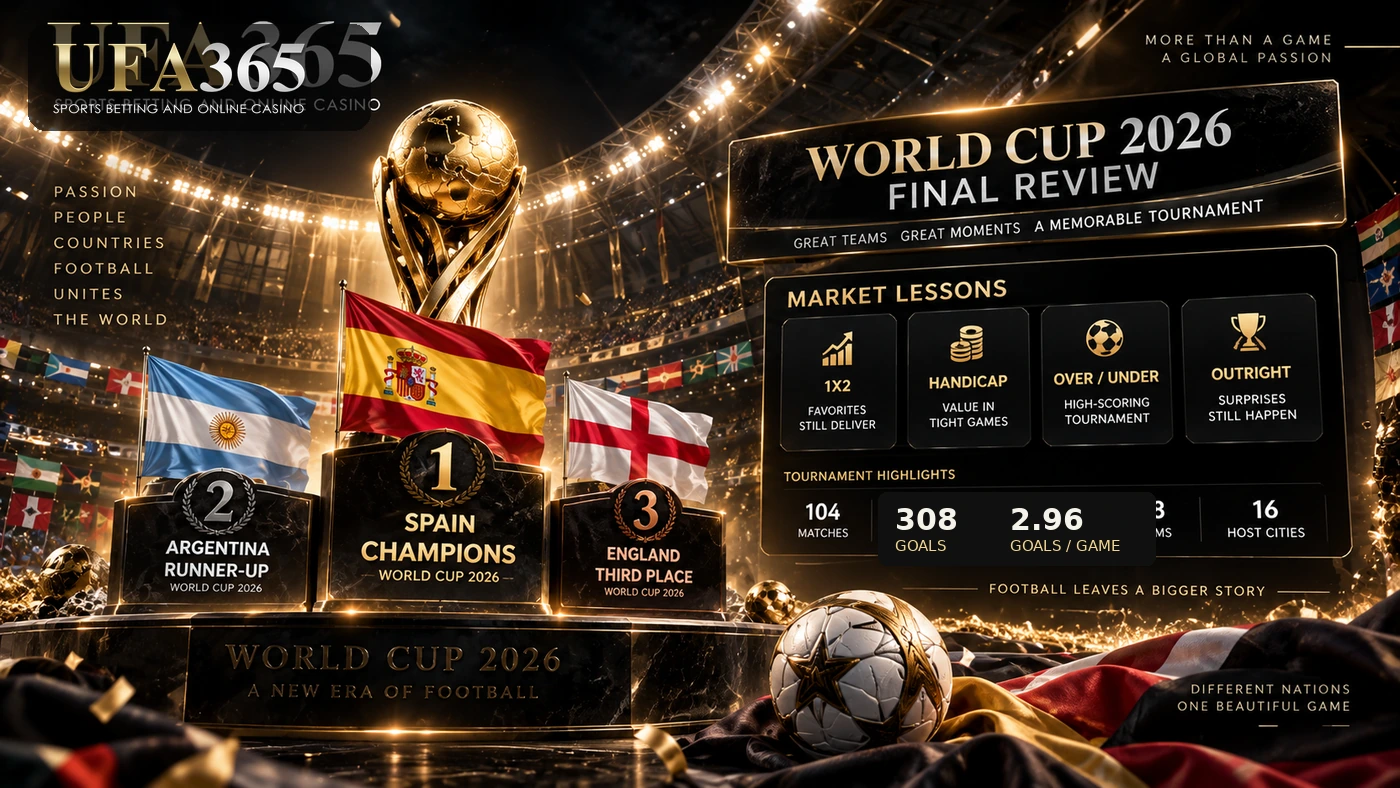 สรุปฟุตบอลโลก 2026 สเปนแชมป์ อาร์เจนตินารองแชมป์ อังกฤษอันดับสาม และบทเรียนจากตลาดราคา