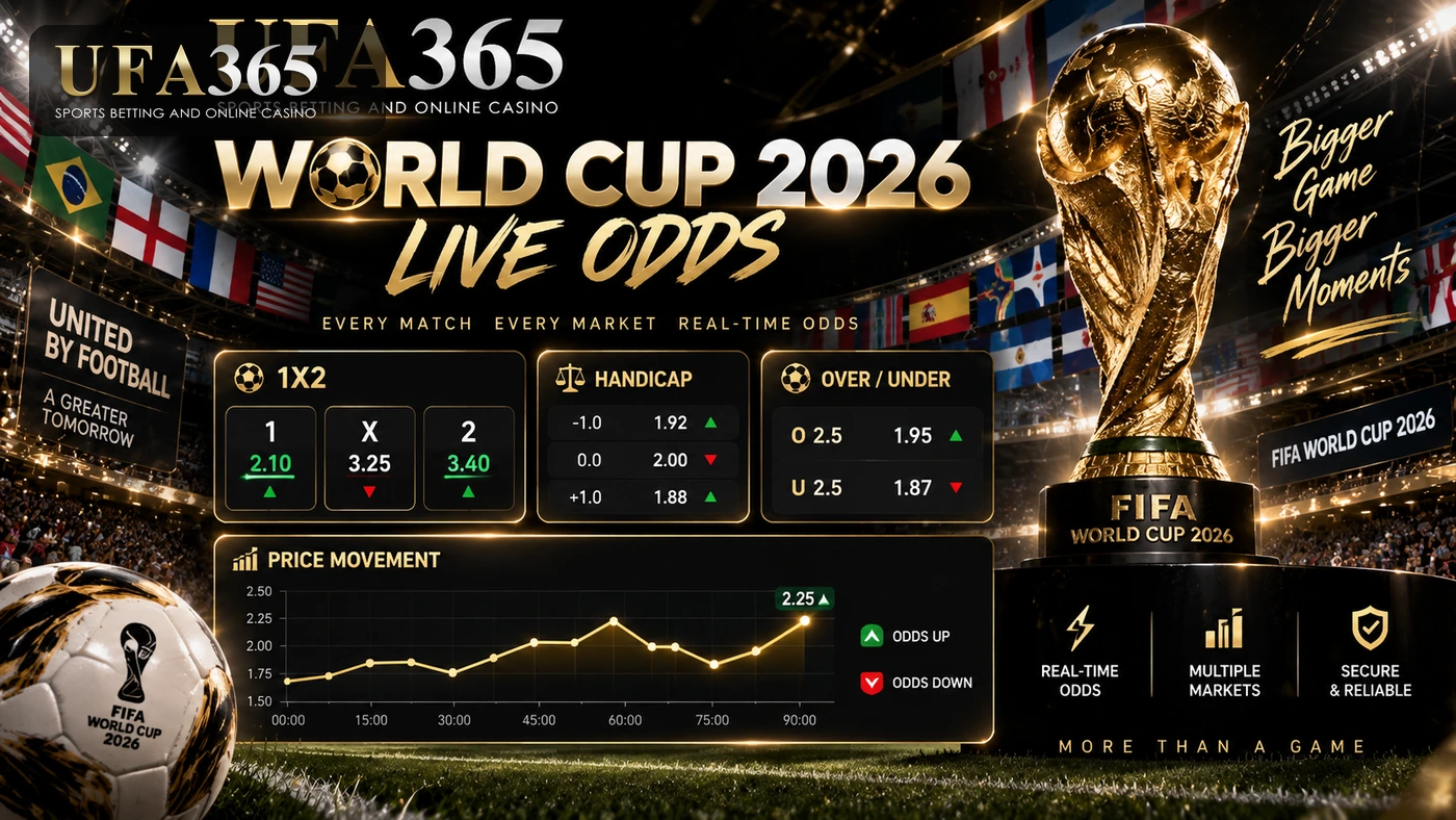 ราคาบอลไหลฟุตบอลโลก 2026 Live Odds 1X2 Handicap Over Under และกราฟราคา