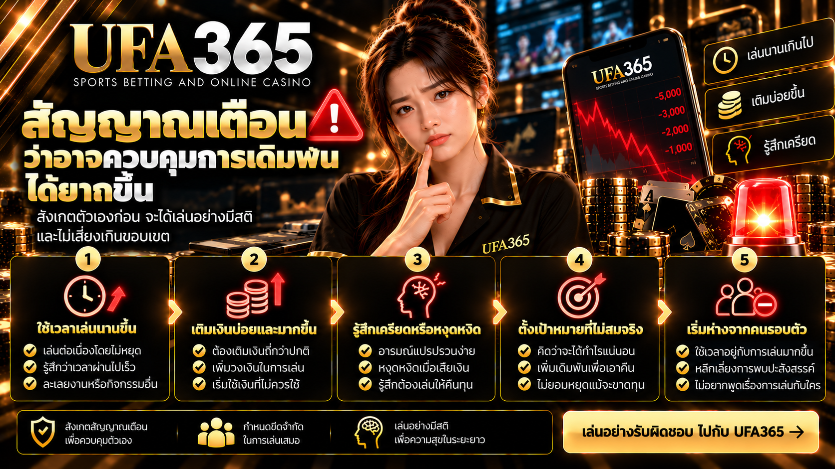 สัญญาณเตือนจากการพนัน