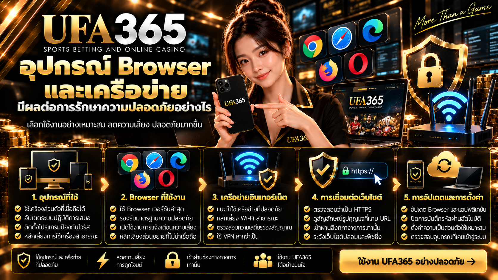 ความปลอดภัย UFA365 บนมือถือและคอมพิวเตอร์